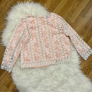 DONATED Endless Rose | Pink & White Lace Top | Size Small